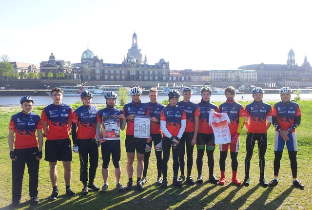Auswahlmannschaft der TU Dresden für die Deutsche Hochschulmeisterschaft Rennrad 2014 in Leipzig